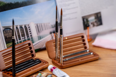 Tintoretto Watercolor Travel Brush Set, Synthetic Squirrel Quills