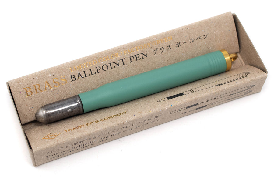 Traveler's Company - Brass Ballpoint, Limited Edition Factory Green - St. Louis Art Supply