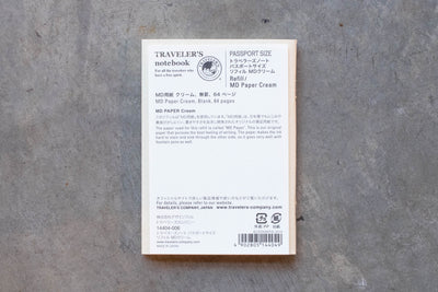 Traveler's Company - Traveler's Notebook Refill #013: MD Paper Cream, Passport Size - St. Louis Art Supply