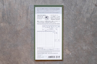 Traveler's Notebook Refill #018: Free Diary Weekly, Regular Size - St. Louis Art Supply
