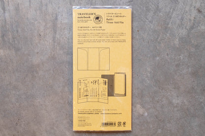 Traveler's Company - Traveler's Notebook Refill #029: Three-Fold File, Regular Size - St. Louis Art Supply