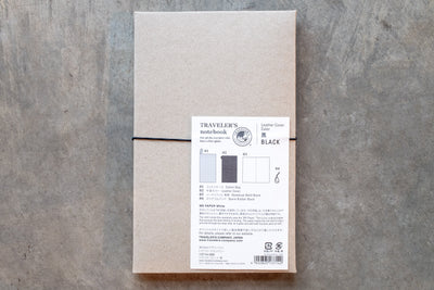 Traveler's Notebook Starter Set, Regular Size, Black - St. Louis Art Supply