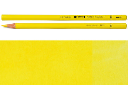 Uni Watercolor Pencils, #805 Lemon Yellow