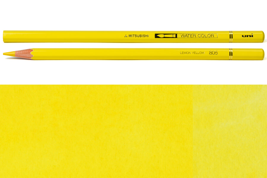 Uni Watercolor Pencils, #805 Lemon Yellow