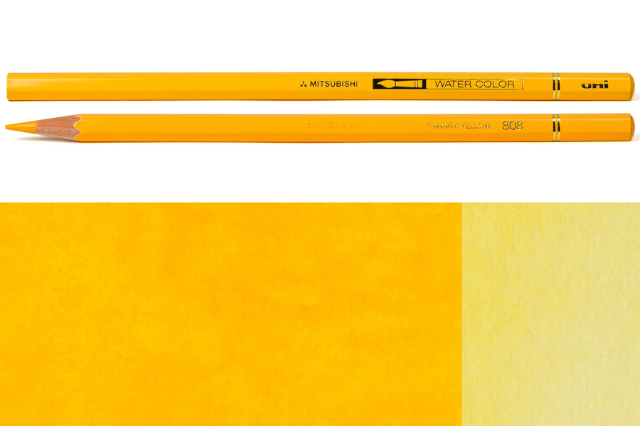 Uni Watercolor Pencils, #808 Canary Yellow
