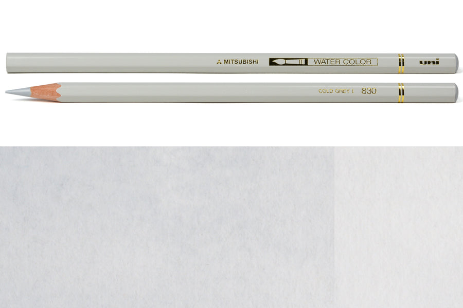 Uni Watercolor Pencils, #830 Cold Grey I