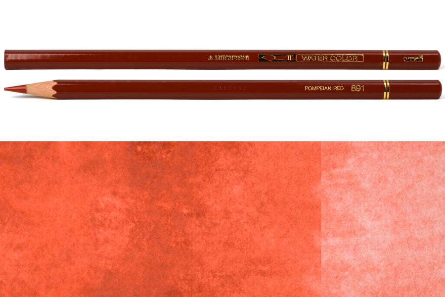 Uni Watercolor Pencils, #891 Pompeian Red