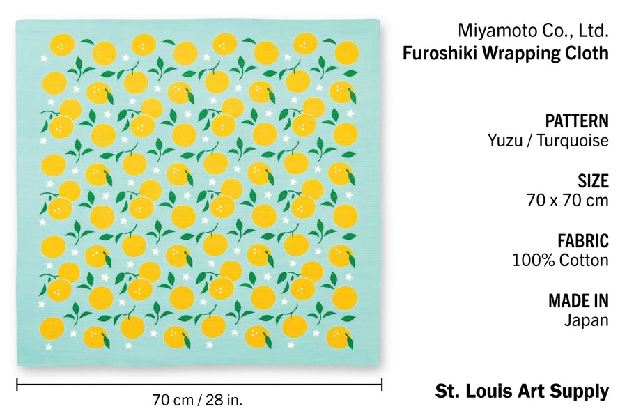 Miyamoto Co. - Furoshiki Wrapping Cloth, Large, Yuzu - St. Louis Art Supply